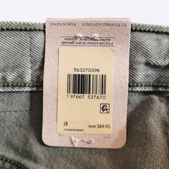 Levi's Olive Green 501 High Rise Shorts 56327-0396 BNWT - Size 28 - Picture 6 of 12